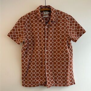 Flint and Tinder Dobby shirt-sleeved button-down Camp Collar Shirt, size medium